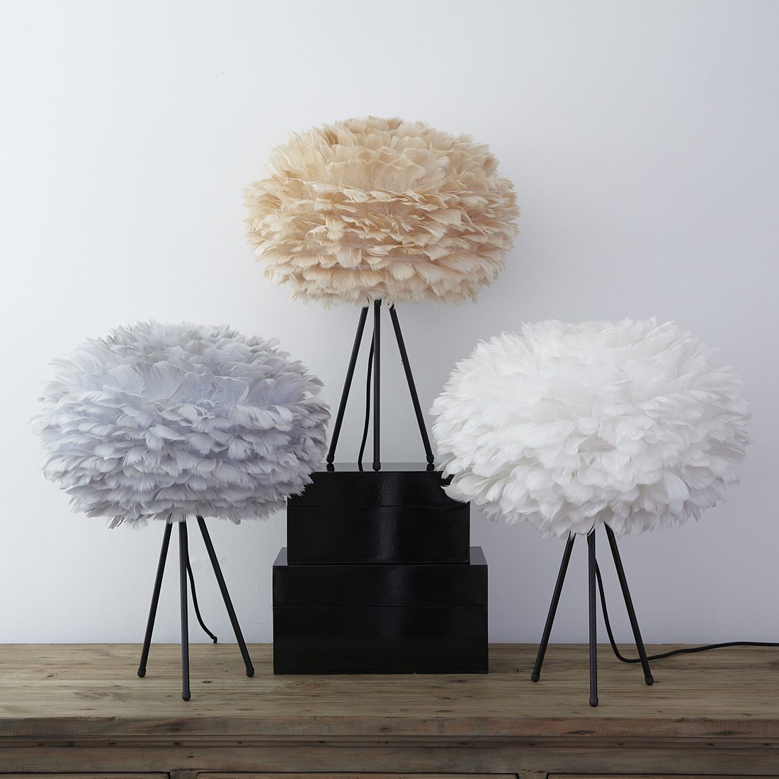 white feather lamp shades