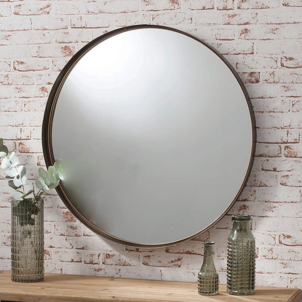 Bronze Industrial Round Wall Mirror - Primrose & Plum