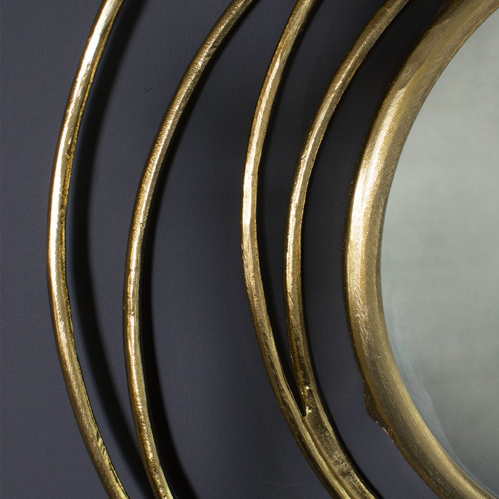 Round Gold Metal Swirl Wall Mirror | Primrose & Plum