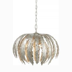 silver round metal pendant light on chain hanging