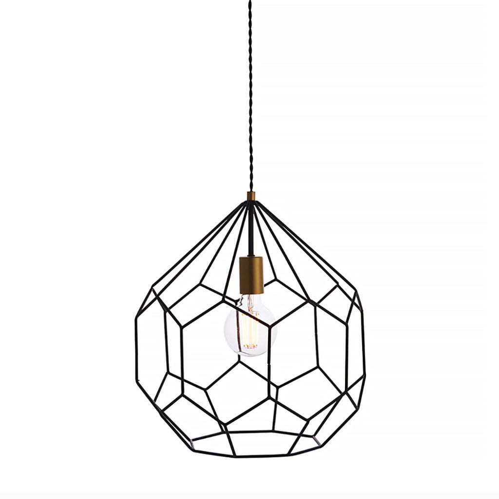 Ribbed Glass Globe Pendant Light - Two Sizes - Primrose & Plum