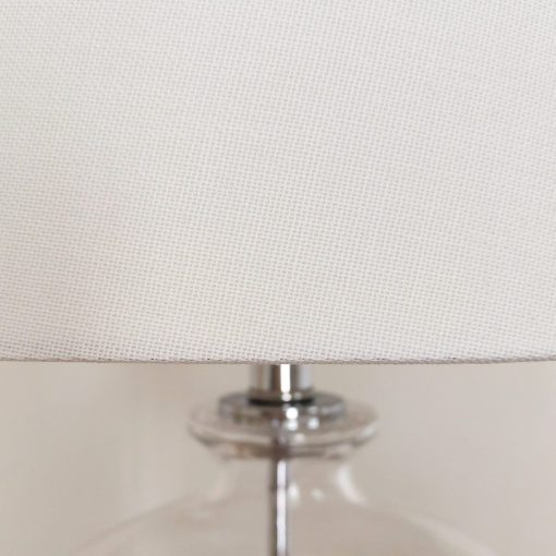 Slim Round Glass Table Lamp with White Shade - Primrose & Plum