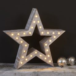 Natural Wooden Star Light