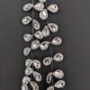 jewel garland with teardrop shaped clear crystals with a reflective silver mirror backing attached to silver wire