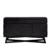 large three door wooden sideboard with two drawers and charcoal black finish